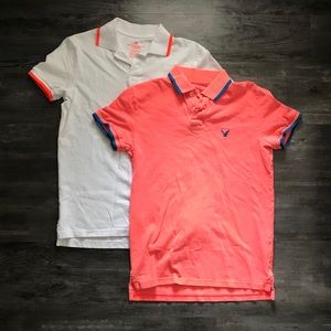 Set of 2 American Eagle Polos with Contrast Trim